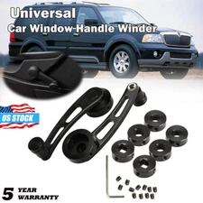 Universal CNC Billet Black Aluminum Manual Door Handle Crank Window Winder Car