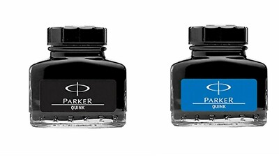 Set Of 1 Parker Quink Fountain Pen Ink Bottle 30ml Blue / Black Color Ink