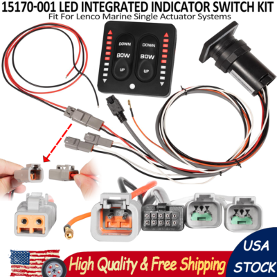 15170-001 LED Indicator Tactile Trim Tab Switch For Lenco Marine