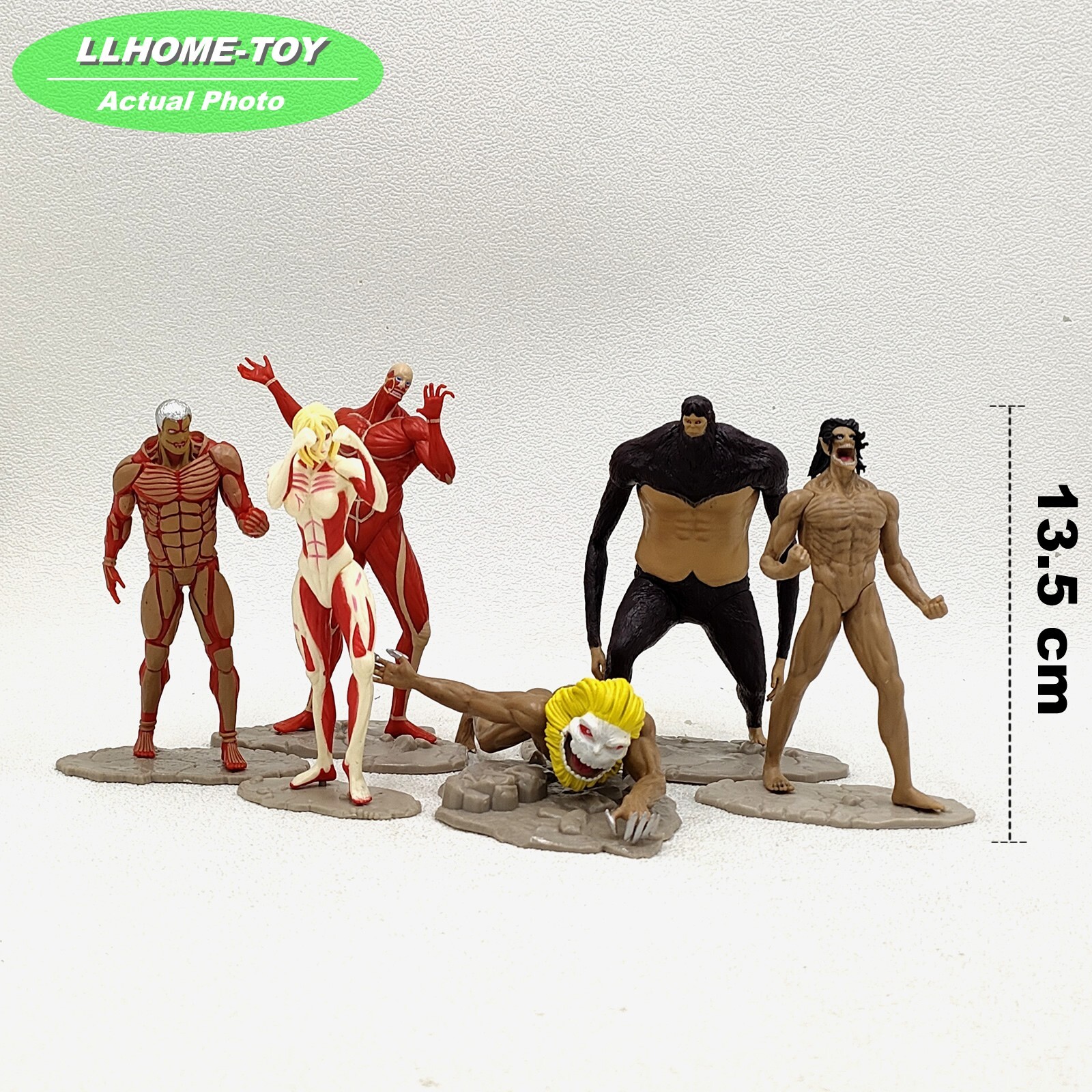 Anime Ataque a los Titanes Bestial Colosal Blindado Eren Jaeger 6 Piezas Figura Juguete Regalos