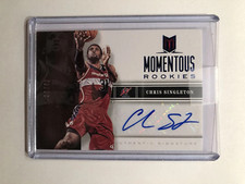 2012-13 Momentum Momentous Rookies Autographs Blue #66 Chris Singleton Auto #/49