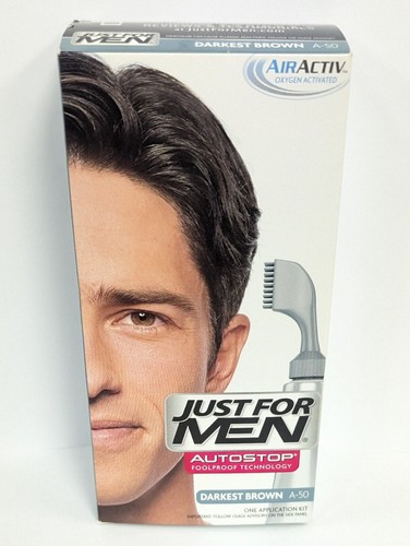 LOT OF 3 JUST FOR MEN AUTOSTOP FOOLPROOF HAIR COLOR DARKEST BROWN A-50 NIB - Picture 6 of 6