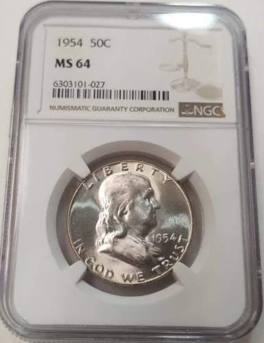 1954 Franklin 50c Half Dollar NGC MS64 #6303101-027