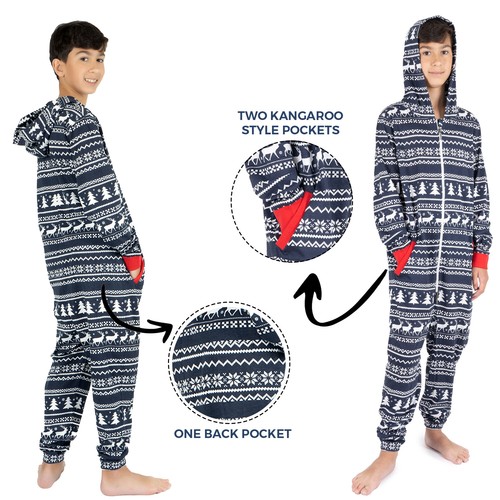 Passender Weihnachts Pyjama für Familie Body Loungewear Overall Unisex Nachtwäsche - Bild 18 von 41