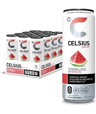 CELSIUS Essential Energy Drink 12 Fl Oz, Sparkling watermelon (Pack of 12)