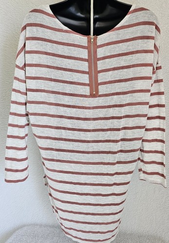 Charlotte Russe Womens Shirt Top Size M Medium Pinkish Purple White Striped - Picture 21 of 24
