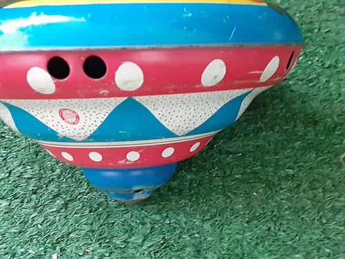 VTG Ohio Art Metal Spinning Top Toy Baseball Bears Works 10” Tin Toy/Wood Handle - Picture 4 of 11
