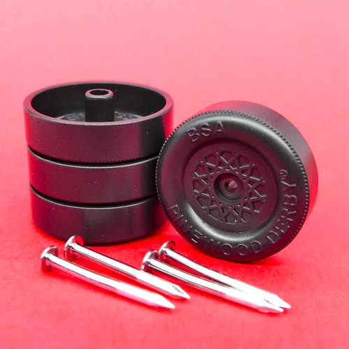 Pinewood Derby Wheels Axles Cant Rail Rider Lathe Tread Hubs I Edge