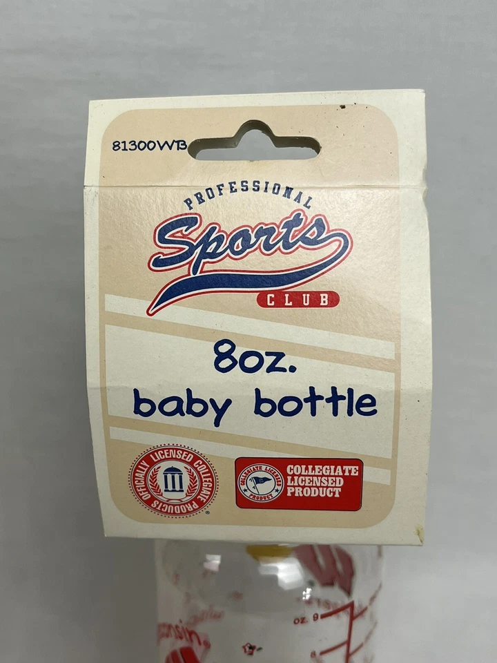 Wisconsin Badgers 8 oz De Colección Biberón Producto con Licencia Colegial Pezón de Látex Foto 2 de 4