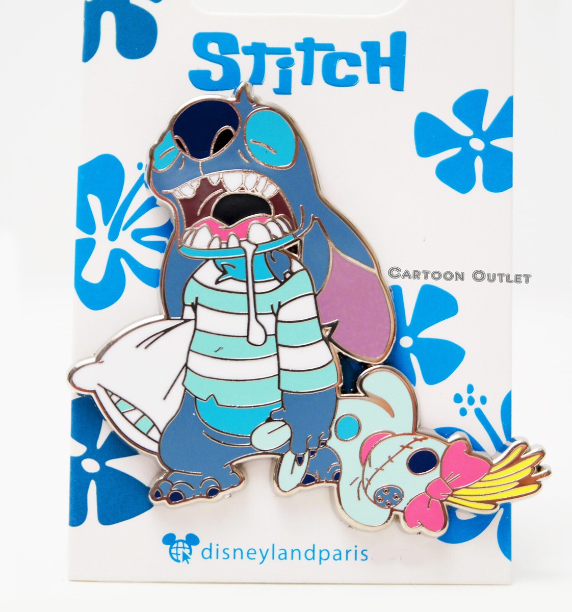 Disneyland Paris Lilo And Stitch Trading Pin Sleeping Tired Scrump
