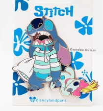 Disneyland Paris Lilo And Stitch Trading Pin Sleeping Tired Scrump Authentic Pin