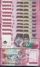 2,000,000 Rupiah 2 Million INDONESIA 100000 ( 100,000 x 20 ) New Type Money IDR