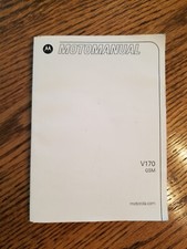Motorola Motomanual V170 Instruction Book User Manual 2006