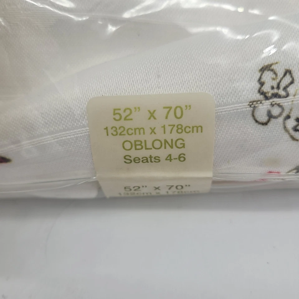 Lenox Fine Dining Chirp Linen Tablecloth 52 x 70 Birds Trees Floral Botanical - Image 3 of 4