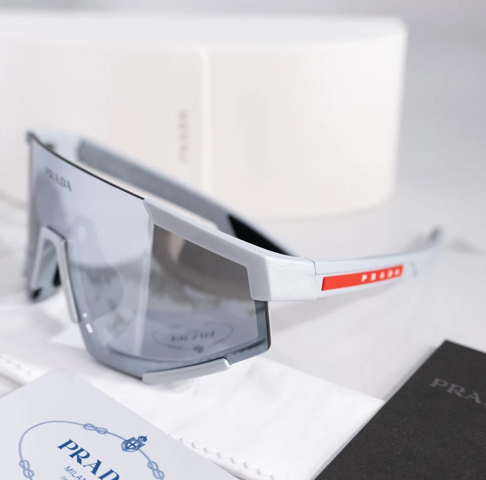 Спортивные солнцезащитные очки PRADA 04W Linea Rossa IMVID серые пилотные унисекс PS04WS - Изображение 3 из 4