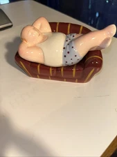 Clay Art Man Laying On Couch, Couch Potato Salt & Pepper ShakersBox 24#68