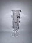 Vintage Clear Art Glass Vase 7” Applied Spiral Prunts Murano Style