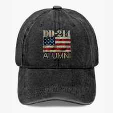 DD-214 Alumni US Flag Military Veteran Adjustable Hat Cap Unisex Gift