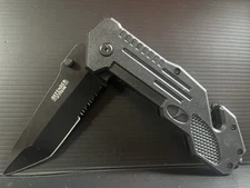 8.5” Defender Xtreme ~Spring Assist~Glass Break~Belt Cutter~ Tactical *Shotgun*