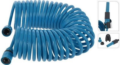 Spiral Gartenschlauch 10m Dehnbar mit Anschlussset Flexibel Balkon Garten