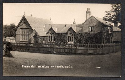 Postkarte West End bei Southampton Hampshire die Pfarrhalle frühe RP