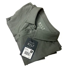 BYLT Premium Basics Lux Polo Shirt Mens XL Charcoal Gray S/S Golf Summer NWT $60