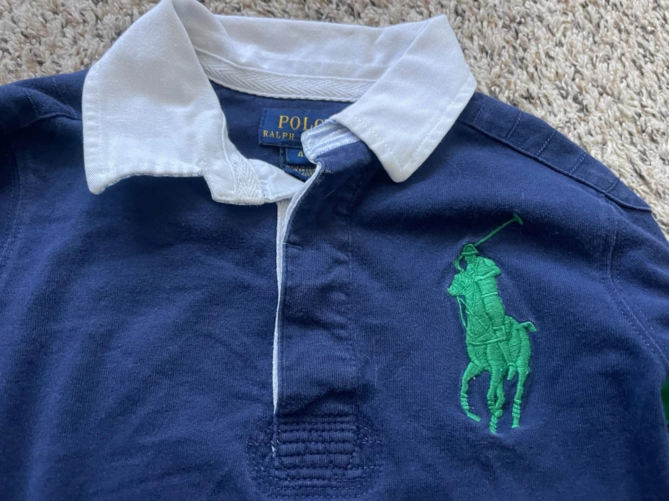 Polo Ralph Lauren Kids Shirt Boys 4 LOT of 2 Rugby Loop Collar - Image 3 of 4