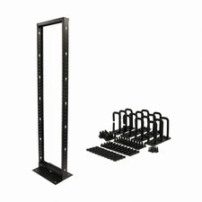7ft Open Frame 19" 45U 2-Post Black IT Network Server Relay Rack 900lbs Capacity