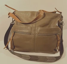 THE SAK ASHLAND BUCKET BAG, Brown Leather, Leather Tassle Pulls, 14"X12"X4-1/2"