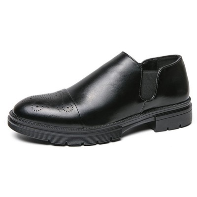 Brogue PU Leather Loafers Slip-On British Style Formal Business Male Dress Shoes