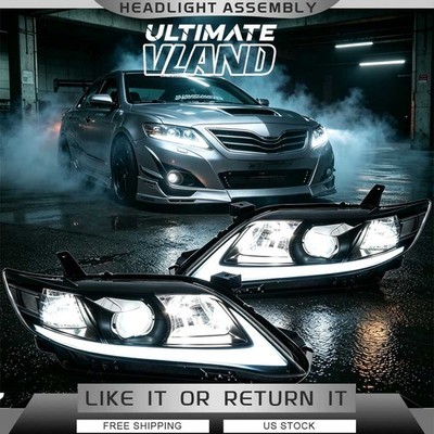 Pair Vland LED Projector Headlights For 2010-2011 TOYOTA CAMRY W/Sequential Turn