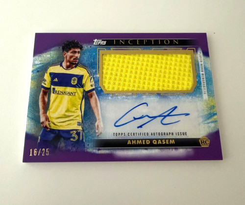 2025 Topps Inception MLS Ahmed Qasem Rookie Jumbo Relic Patch Auto /25 Nashville