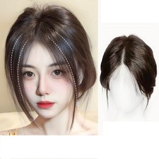 Middle Part Bob Straight Human Hair Topper for Women Human Hair Topper Clips