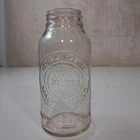 Vintage Horlick's Malted Milk Clear Glass Bottle Jar Racine Wis USA Embossed