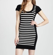 PHILOSOPHY Stripe Stretchy Sheath Dress Scoop Neck Bodycon Dress Size Medium