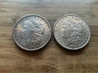 US Morgan Silver Dollars 2 coins circulated details Pre 1904 Lot F6