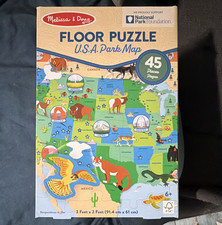 Melissa  Doug Floor Puzzle USA Park Map 45-Piece Interlocking 3 ft x 2 ft