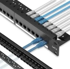 Leviton 69586-U24 Cat 6 UTP Flat 110-Style Patch Panel 24-Port 1RU Black