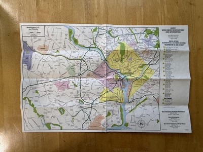 Vintage 2004 Hertz Washington DC And Vicinity Map Travel Folded Brochure USA