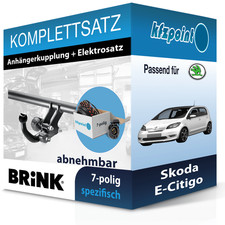 Für Skoda E-Citigo 19-21 BRINK Anhängerkupplung abnehmbar + 7polig E-Satz neu