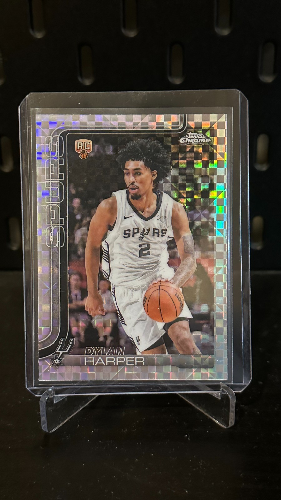 2025-26 Topps Chrome Dylan Harper X-fractor Refractor Rookie Card RC #252 Spurs