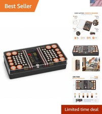 Battery Organizer Storage Case with Tester, Holds 136 Batteries  AA AAA C D ...