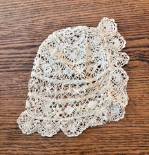Vintage Baby Lace Hat Bonnet Excellent condition 0 - 6 months Handmade