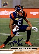Tyson Philpot Signed 2024 Upper Deck CFL Football card Montreal Alouettes