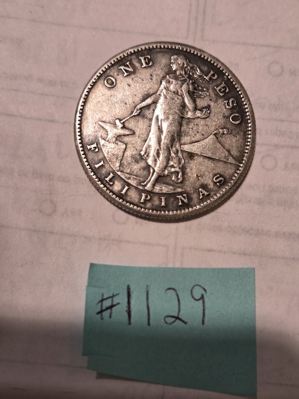 1907-S Philippine Silver Peso Foreign Coin