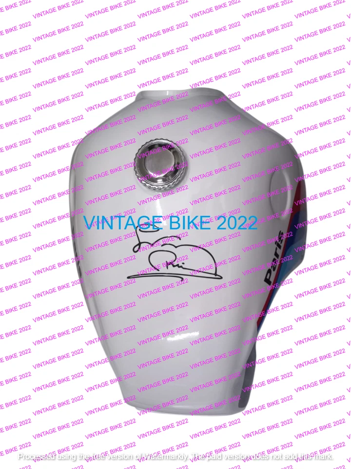 BMW R80 GS PARIS DAKAR 32 LITER WHITE STEEL GAS FUEL PETROL TANK+ CAP STICER /FI - Image 4 of 4