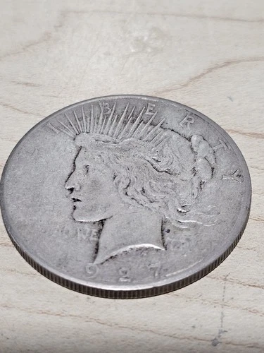 1927-P US Beautiful Peace Silver Dollar  VF Nice Coin!