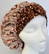Coffee Hot Drink Print Size Large Medical Bouffant Scrub Cap Surgery Hat