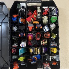 Hot Wheels Carry Case w/ 48-50 Hot Wheels Matchbox Diecast Cars Mixed Lot 1:64