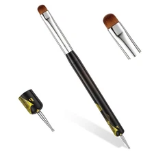 French Brush, 2-Way Brush for Nails, Nail Brushes Art Black 